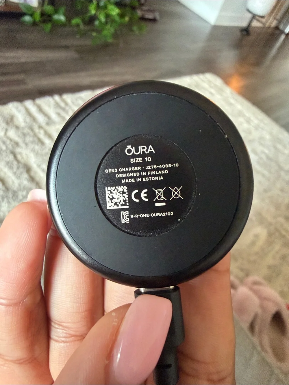 Oura Ring Gen 3 with charger, size 10